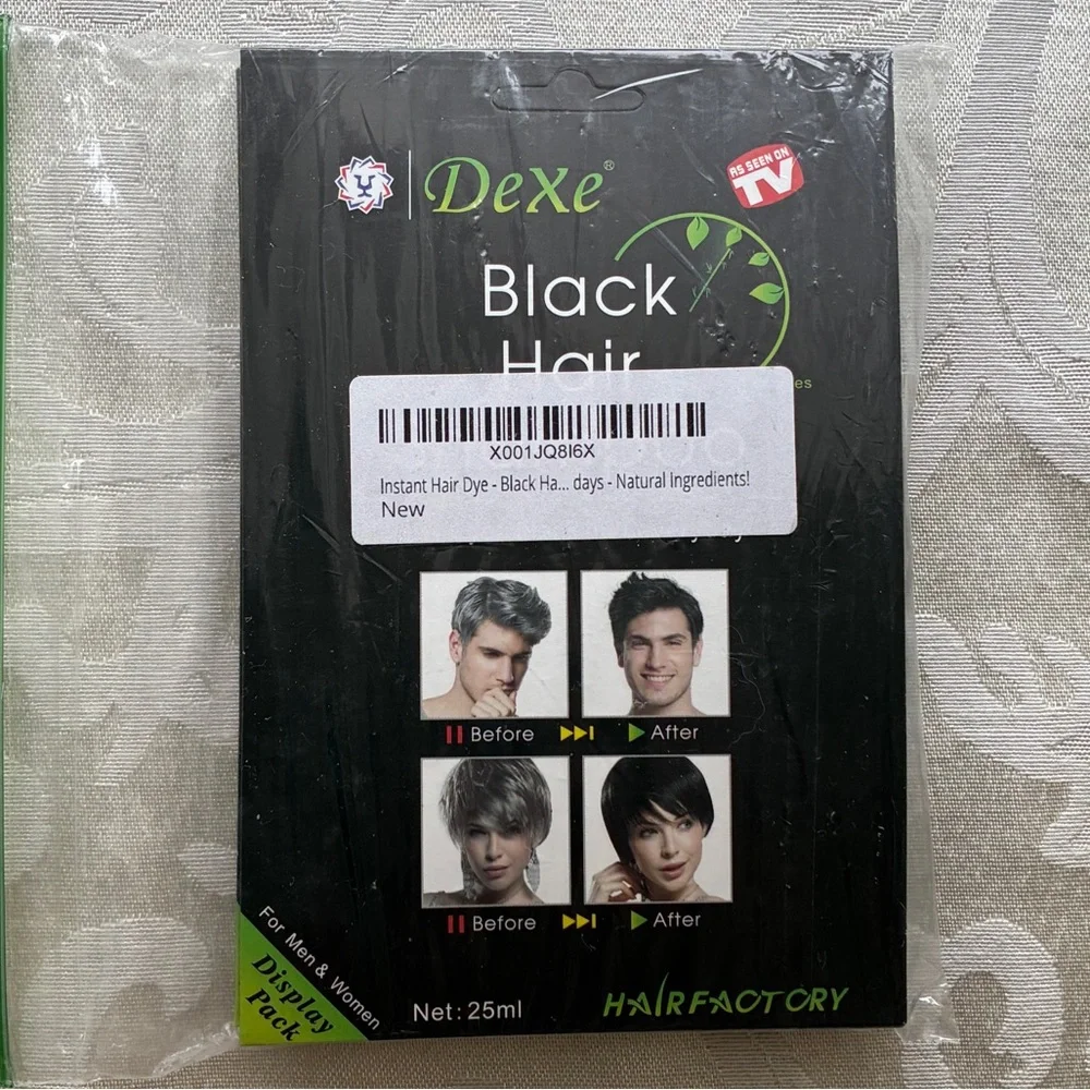 Dexe Black Hair Shampoo/Dye-Set of 3 Applications
